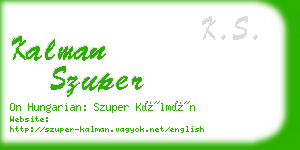 kalman szuper business card